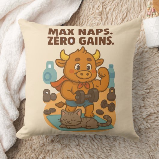 Coussin Max Naps Gains Zéro - Bullio Funny Jeu d'oreiller (Couverture)