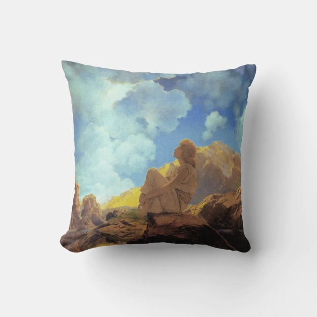 Coussin Maxfield Parrish Matin 1922 Nuage Bleu Beaux-Arts (Recto)