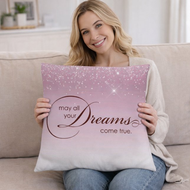 Coussin May All Your Dreams Come True Light Puple Glitter (Créateur téléchargé)