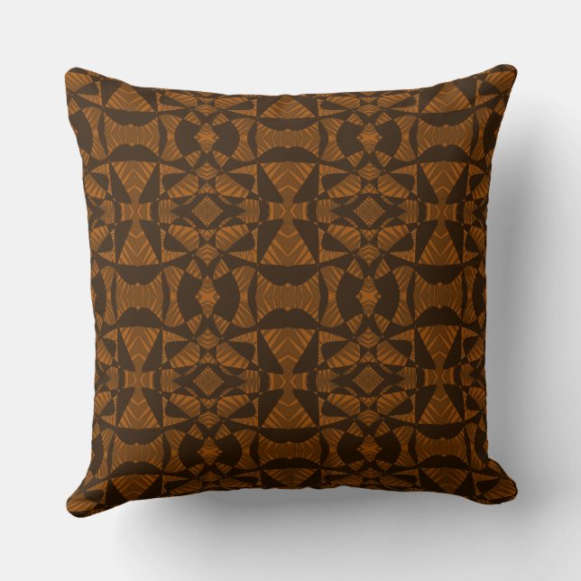 Coussin Maz Abstrait Zebra Mosaic - Brown (Verso)