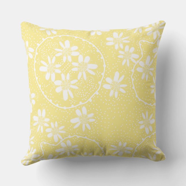 Coussin Maz bulles florales Polka Dot Lemon (Verso)