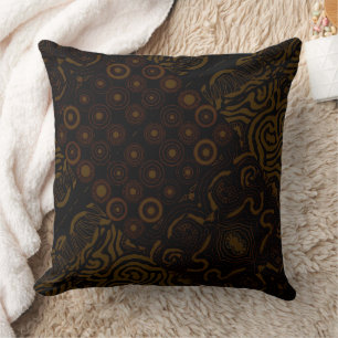 Coussin Maz Seabed Circles Curly Coral Reef - Black Beef