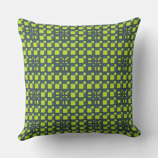 Coussin Mazipoodles 3D Carré Grid Dark Green Lime (Verso)