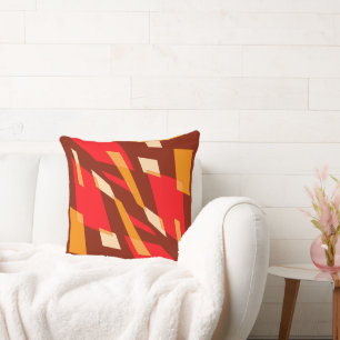 Coussin Mazipoodles Abstraction Perspective Maroon Orange