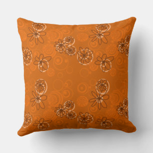 Coussin Mazipoodles bulles florales - Dusty Orange Brown
