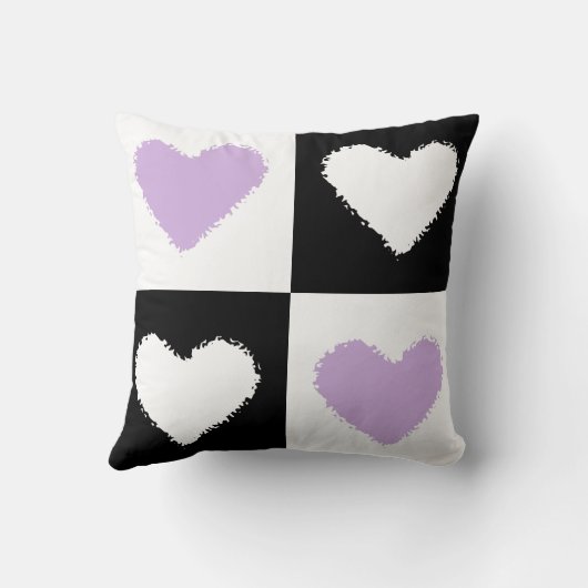 Coussin Mazipoodles Coeurs Abstraction Lilac (Verso)