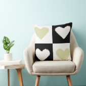 Coussin Mazipoodles Coeurs Abstraction Pastel Olive Green (Chaise)