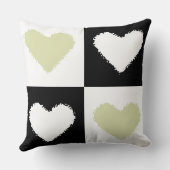 Coussin Mazipoodles Coeurs Abstraction Pastel Olive Green (Verso)