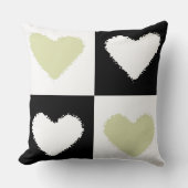 Coussin Mazipoodles Coeurs Abstraction Pastel Olive Green (Recto)