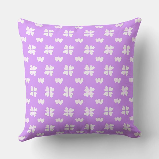 Coussin Mazipoodles Coeurs Blancs Sur Lilac (Verso)