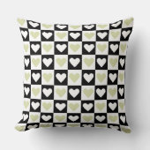 Coussin Mazipoodles Coeurs Résumé Olive Green Mini (Recto)