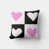 Coussin Mazipoodles Coeurs Résumé Rose (Recto)