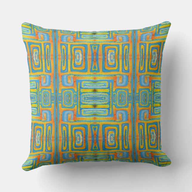 Coussin Mazipoodles Dans La Boucle Orange Turquoise (Verso)