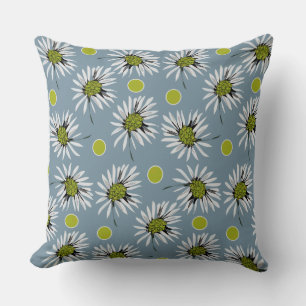 Coussin Mazipoodles Gras Daisées - Dusty Blue Grey Avocado