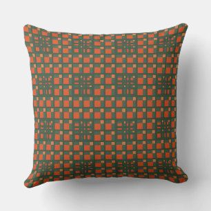 Coussin Mazipoodles Grille Carré 3D Orange Vert