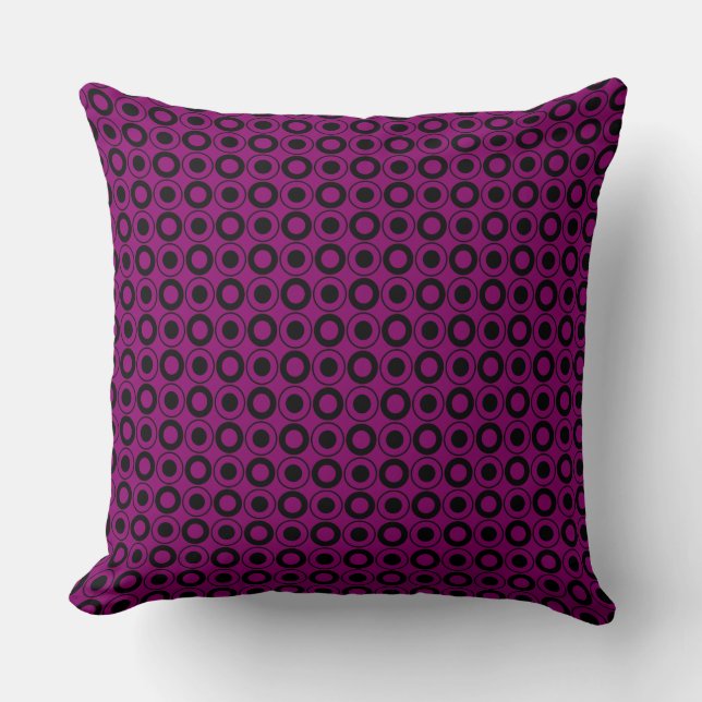 Coussin Mazipoodles Polka Dot Donuts - Magenta Black (Recto)