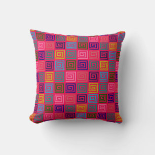 Coussin Meander coloré Motif géométrique moderne