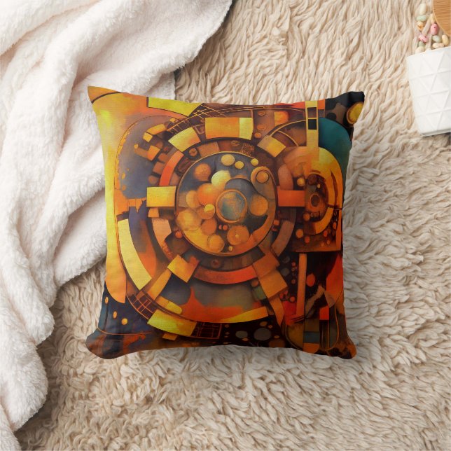 Coussin Mécanisme Solaire Steampunk Abstrait (Couverture)