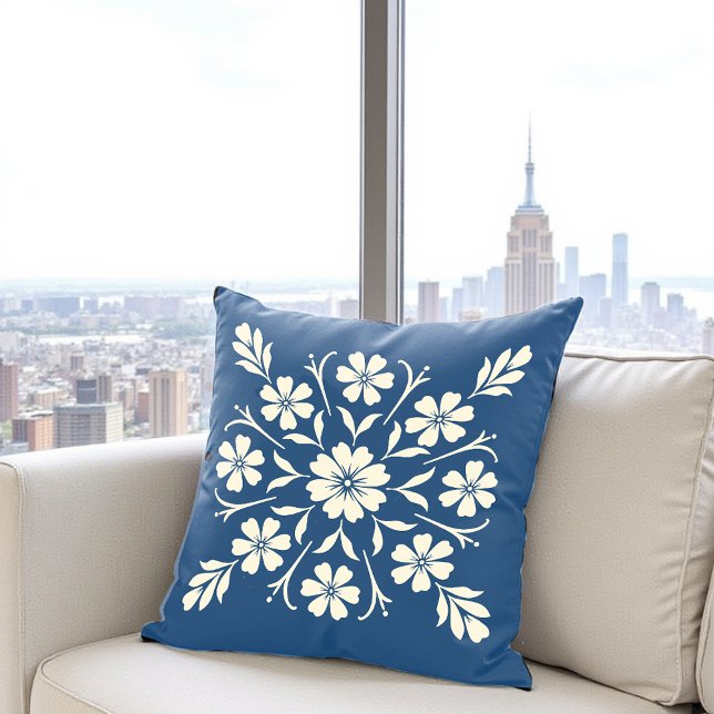 Coussin Médaillon de l'horloge à fleurs (Créateur téléchargé)