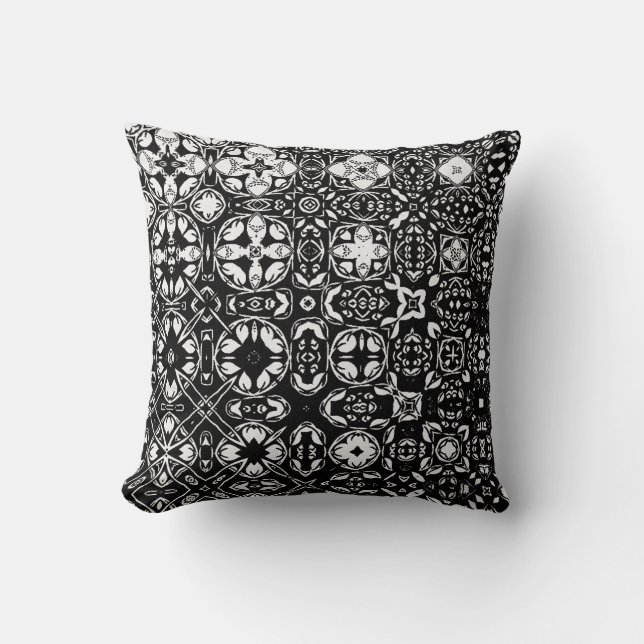 Coussin Médaillon Médaillon Motif noir et blanc (Recto)