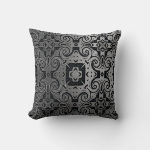 Coussin Médalien Noir/Argent-Texture 1 Design 2