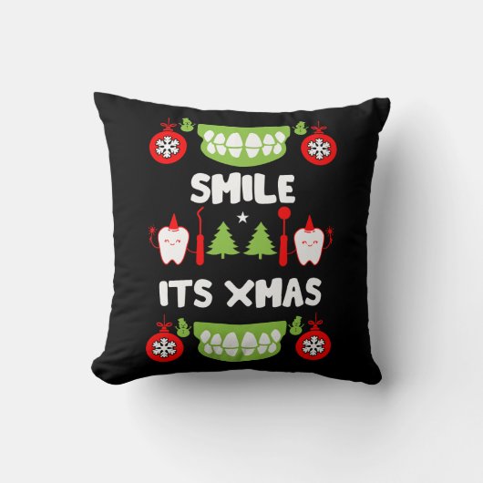 Coussin Médecin dentaire Xmas (Recto)