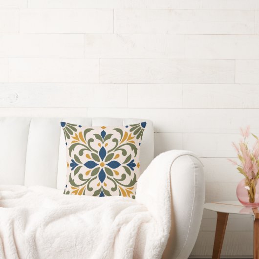 Coussin Mediterranean Botanical Tile (Canapé)