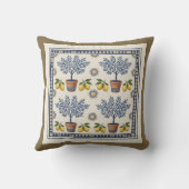 Coussin Mediterranean Lemon Tree Tile Pattern Cushion (Verso)