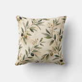 Coussin Mediterranean Olive Branch Pattern Cushion (Verso)