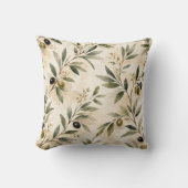 Coussin Mediterranean Olive Branch Pattern Cushion (Recto)