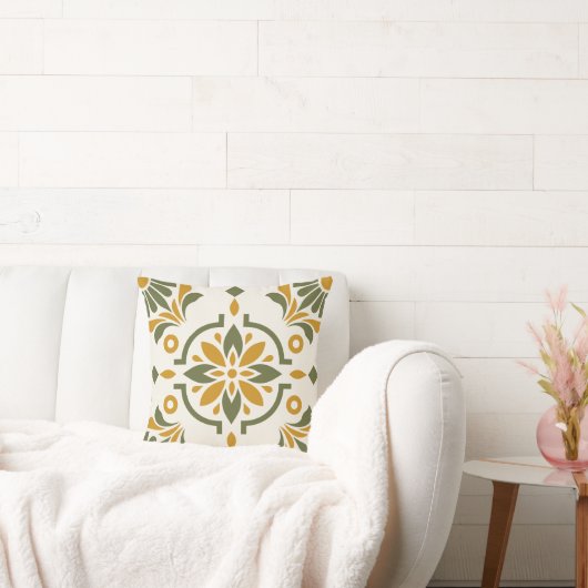 Coussin Mediterranean Olive Tile (Canapé)