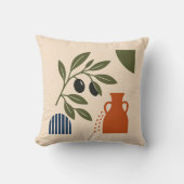 Coussin Mediterranean Terracotta Amphora Olive Cushion (Recto)
