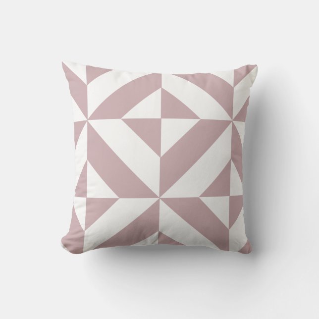 Coussin Medium Mauve Geometric Deco Cube Pattern (Recto)