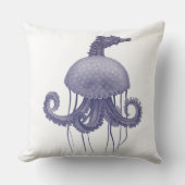 Coussin MÉDUSE hippocampe BLEU (Recto)
