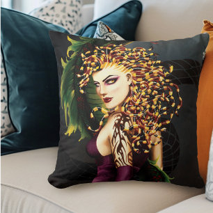 Coussin Méduse mythique Mythologie grecque Serpent Gorgone