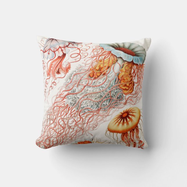 Coussin Méduses, Discomedusae par Ernst Haeckel (Recto)