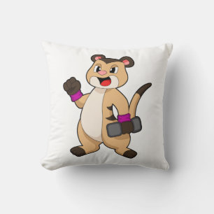 Coussin Meerkat avec Dumbbell