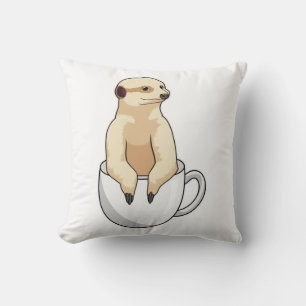 Coussin Meerkat avec la coupe du café