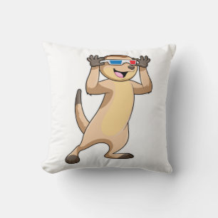 Coussin Meerkat avec lunettes
