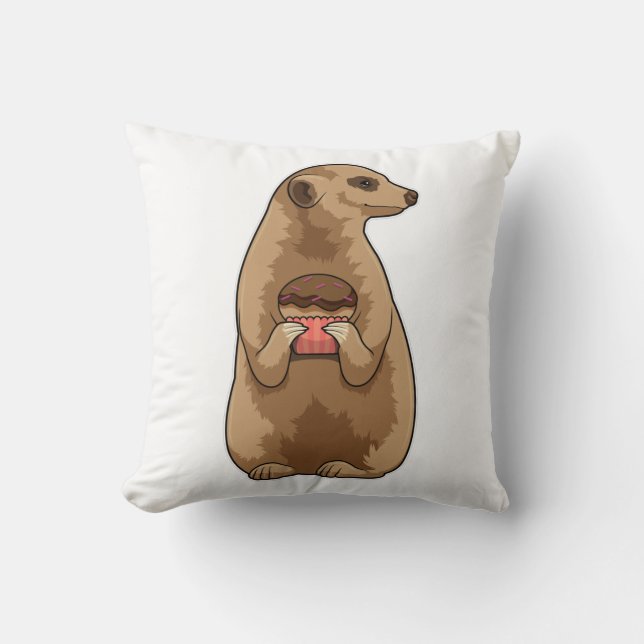 Coussin Meerkat avec Muffin (Recto)