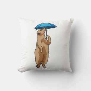 Coussin Meerkat avec parapluie