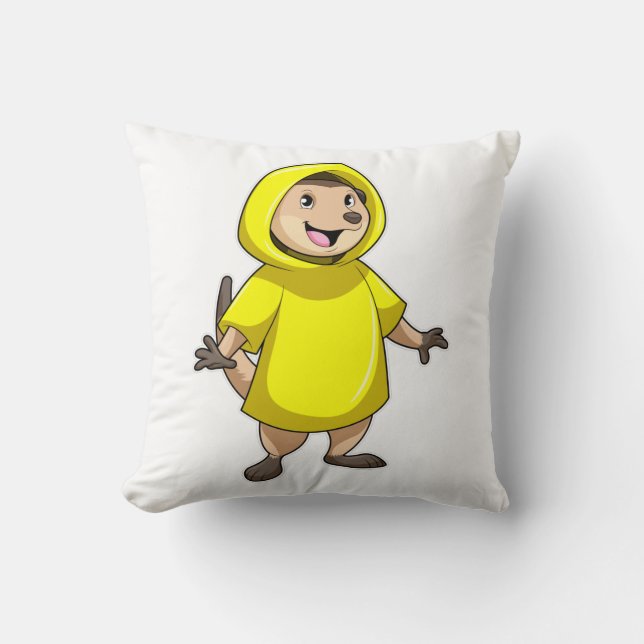 Coussin Meerkat avec Raincoat (Recto)