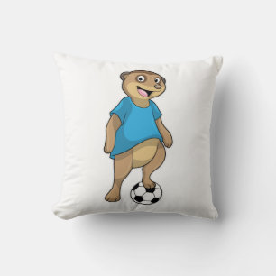 Coussin Meerkat comme joueur de football avec Soccer