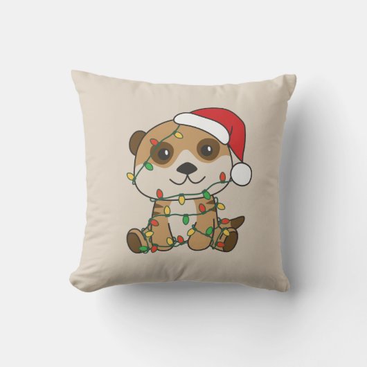 Coussin Meerkat Noël Animaux d'hiver Vacances Meerkats (Recto)