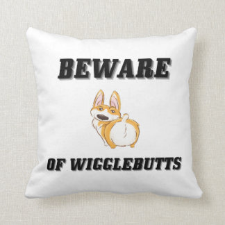 Coussin Méfiez-vous des Citations de Corgi Funny de Wiggle