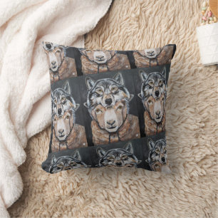 Coussin Méfiez-vous des faux alphas Peinture d'Alfred Fox