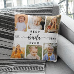Coussin Meilleur Abuela Ever - Collage photo pour petits e<br><div class="desc">Célébrez le "Meilleur Abuela Ever" avec ce Collage de photos grand-enfants personnalisé Jetez l'oreiller. Ce cadeau chaleureux comporte un collage de photos chères et joliment arrangé, capturant des moments spéciaux, complété par un message sincère. Conçu en tissu doux et de haute qualité, il offre confort et style à tous les...</div>