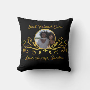 Coussin Meilleur Amis Meilleur Jour photo Black Gold perso