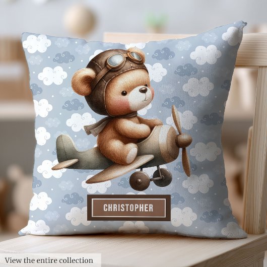 Coussin Meilleur cadeau de Baby shower garçon : Pilote Ted