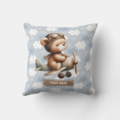 Coussin Meilleur cadeau de Baby shower garçon : Pilote Ted (Verso)